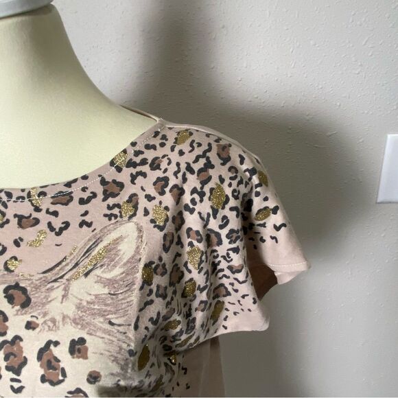 Vintage 80's East River Clothing Co. Leopard Print Glittery Top Women's Size L - Picture 8 of 16